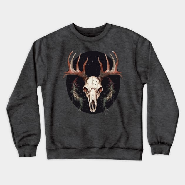 Boho Deer Skull Crewneck Sweatshirt by Enyr's little witchy corner